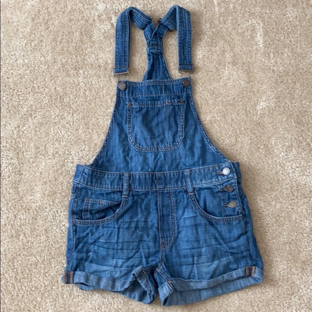 Express Denim Overall Shorts